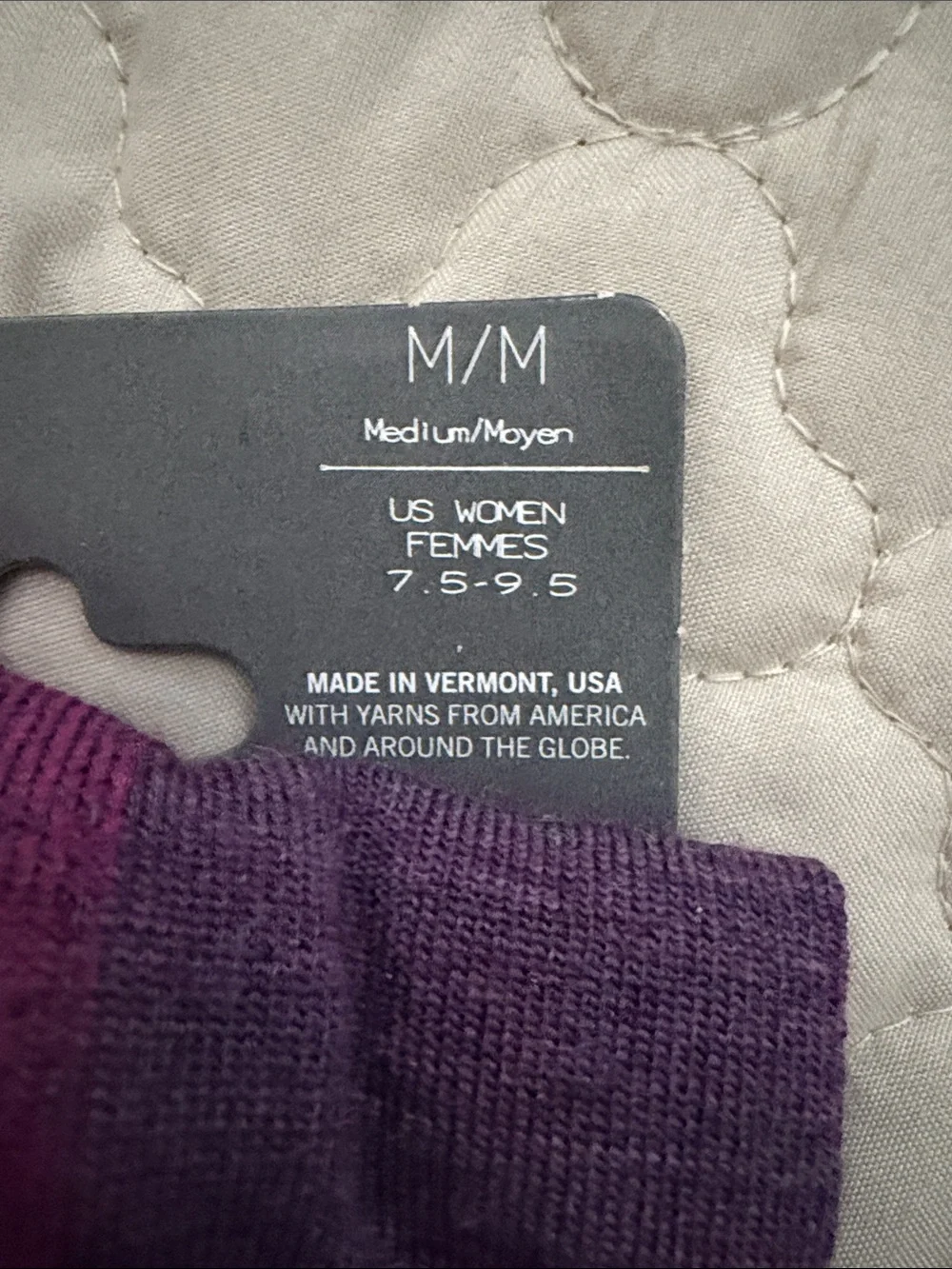 Hike/Trek Merino Wool Crew Socks - Purple & Red